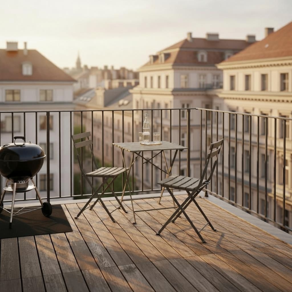 Beispielfoto: leerer Balkon