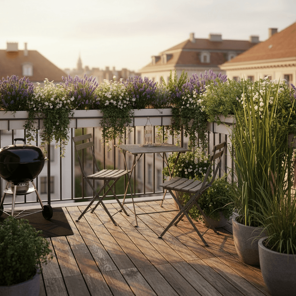 Beispiel-Visualisierung: Balkon mit Pflanzen